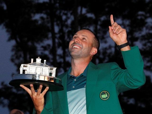 Sergio Garcia with the US Masters trophy